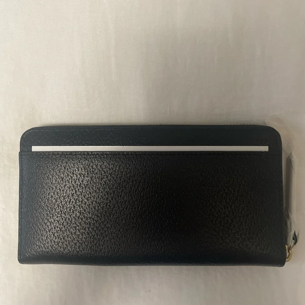 NWT Kate Spade Black Grand Street Lacey Leather Wallet - Picture 2 of 5